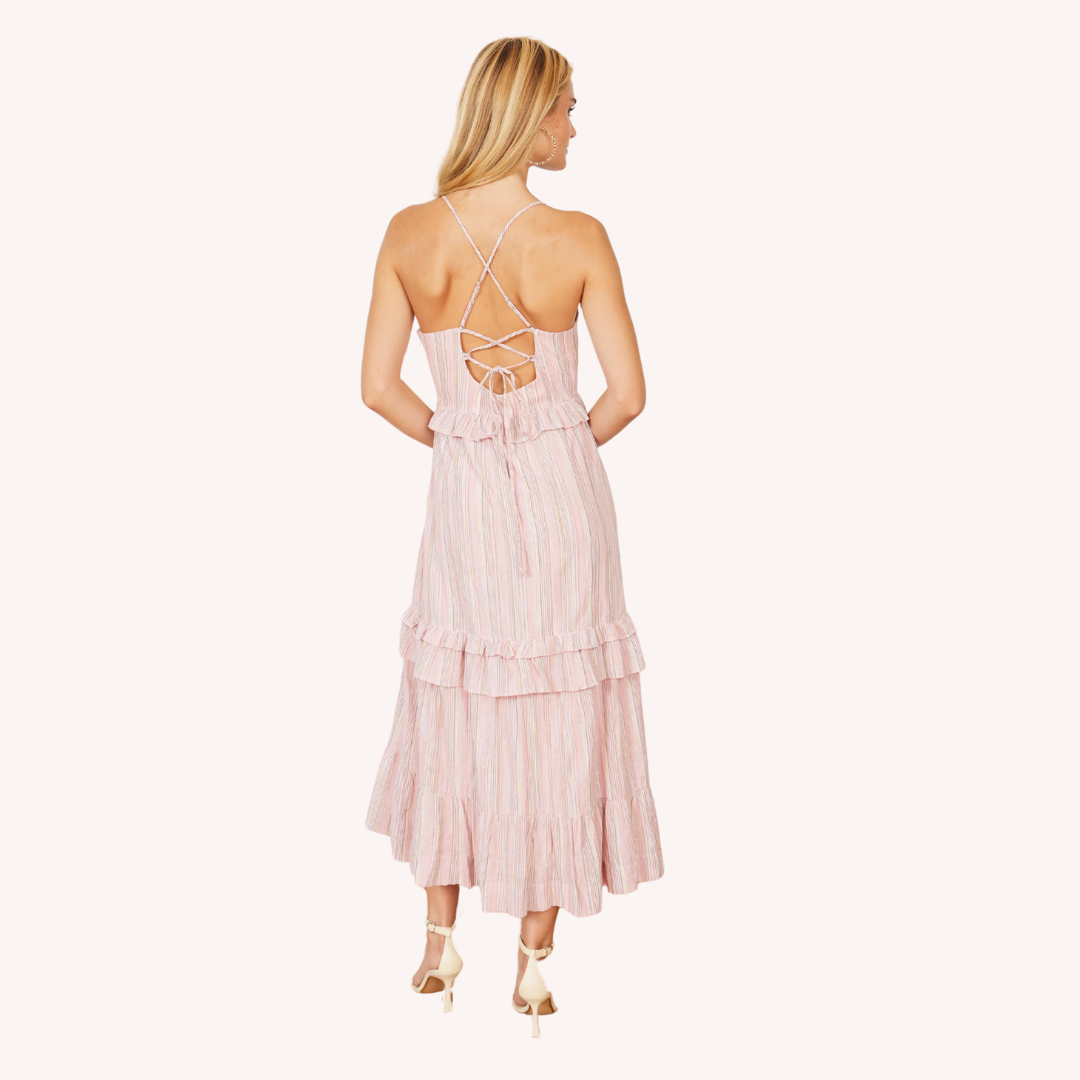 Nicole Dress- Rose Stripe – Irma Marie Designer Apparel